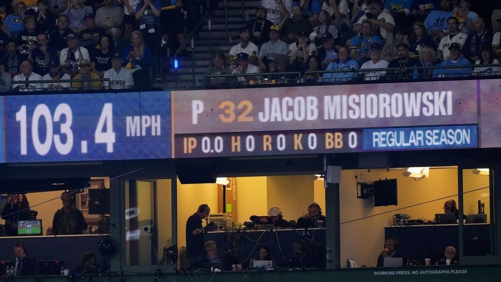 Brewers' Jacob Misiorowski sets World Series velocity record on his first pitch — Fox 11 Green Bay Sports, St. Louis Park Sports news